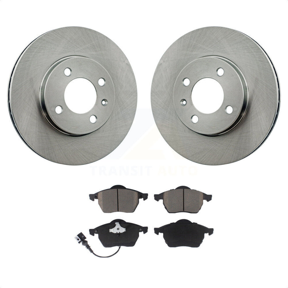 Front Disc Brake Rotors And Ceramic Pads Kit For 1996-1998 Volkswagen Jetta 2.8L With 256mm Diameter Rotor K8C-100079 by Transit Auto