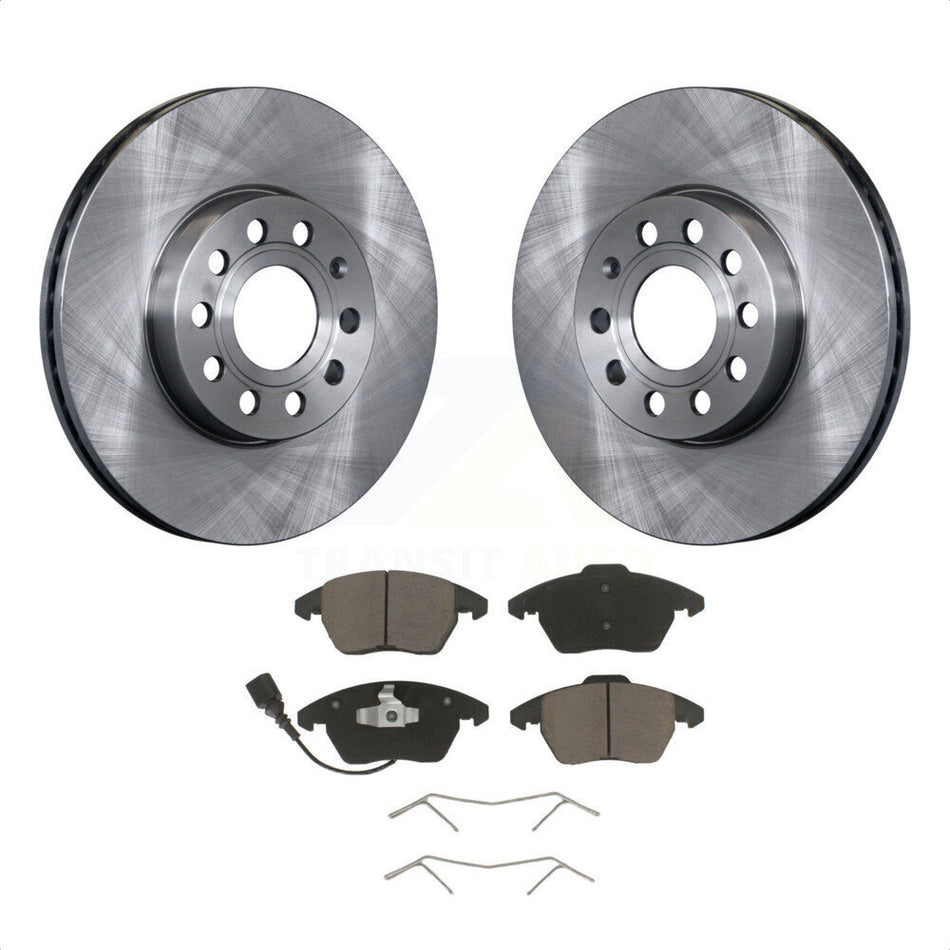 Front Disc Brake Rotors And Ceramic Pads Kit For Volkswagen Jetta Beetle Golf Rabbit Eos Audi A3 GTI Quattro K8C-100081 by Transit Auto