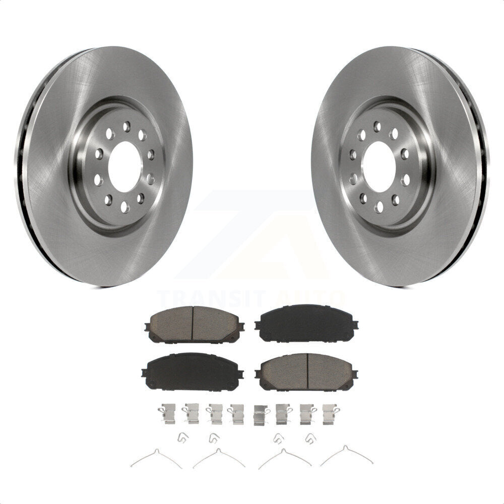 Front Disc Brake Rotors And Ceramic Pads Kit For 2014-2021 Jeep Cherokee With Dual Piston Caliper K8C-100217 by Transit Auto