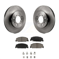 Front Disc Brake Rotors And Ceramic Pads Kit For 1997 Honda Civic LX with 4-Wheel ABS K8C-100315