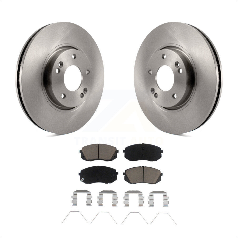 Front Disc Brake Rotors And Ceramic Pads Kit For 2017-2019 Kia Soul EV K8C-100350 by Transit Auto