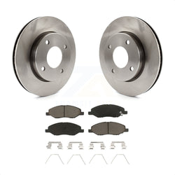 Front Disc Brake Rotors And Ceramic Pads Kit For 2009-2011 Nissan Versa 1.6L K8C-100356
