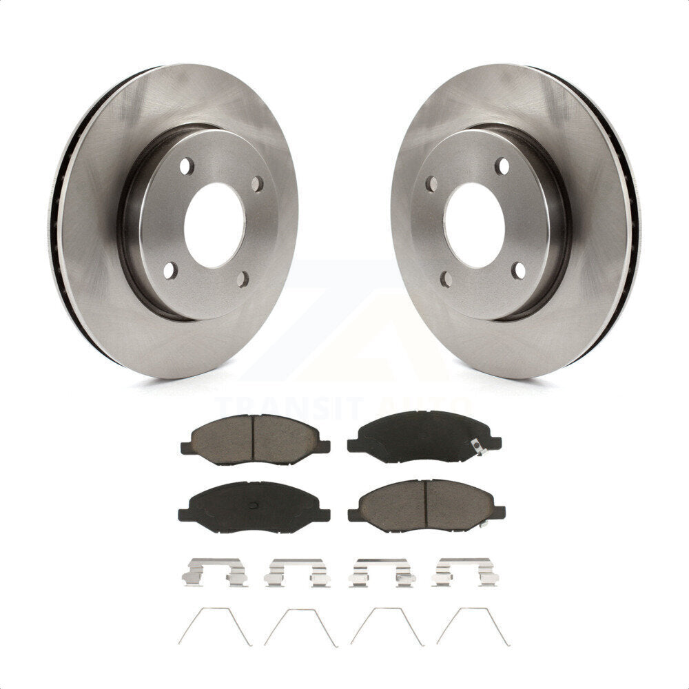 Front Disc Brake Rotors And Ceramic Pads Kit For 2009-2011 Nissan Versa 1.6L K8C-100356 by Transit Auto