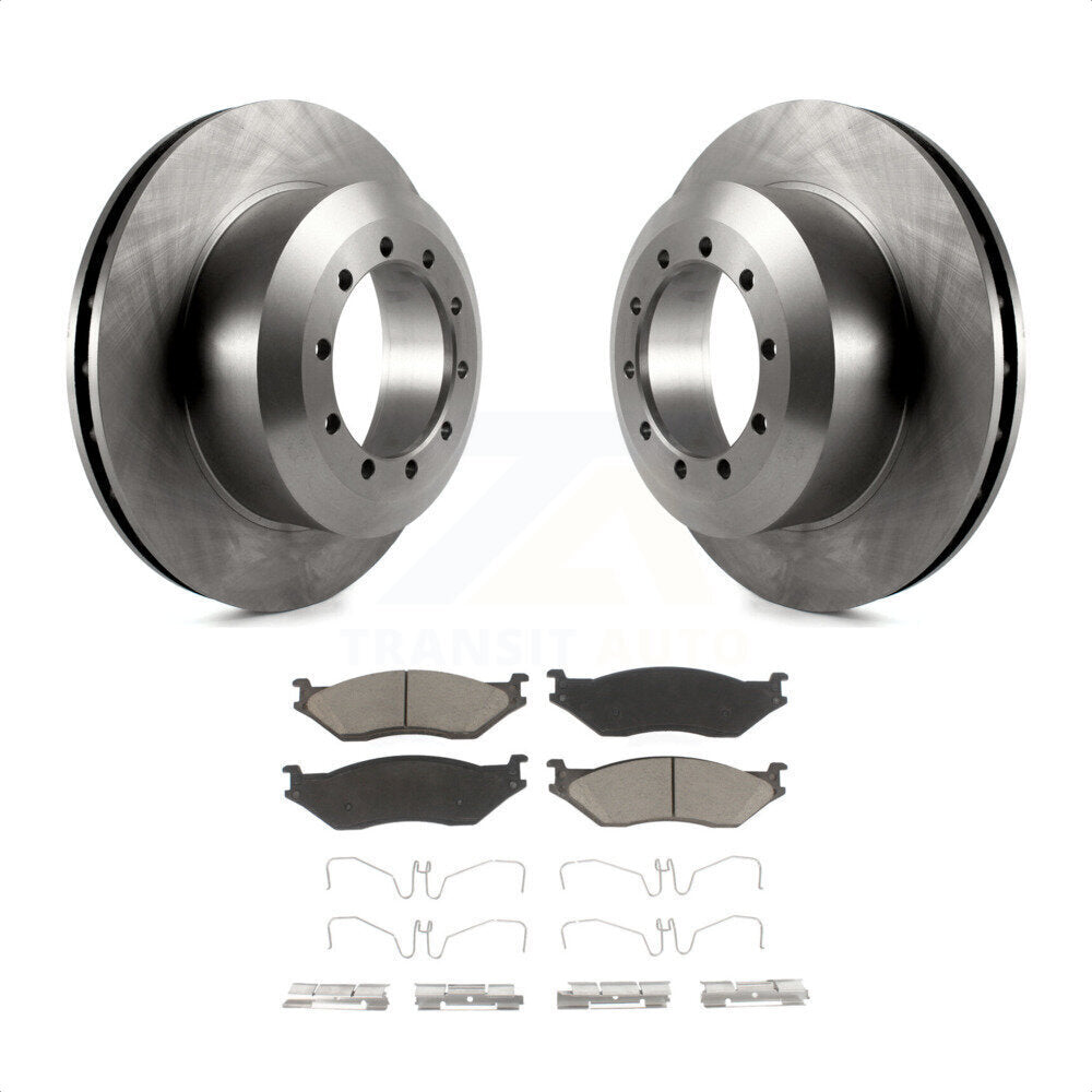 Front Disc Brake Rotors And Ceramic Pads Kit For Ford F59 F-53 Motorhome Chassis F-59 Commercial Stripped K8C-100545 by Transit Auto