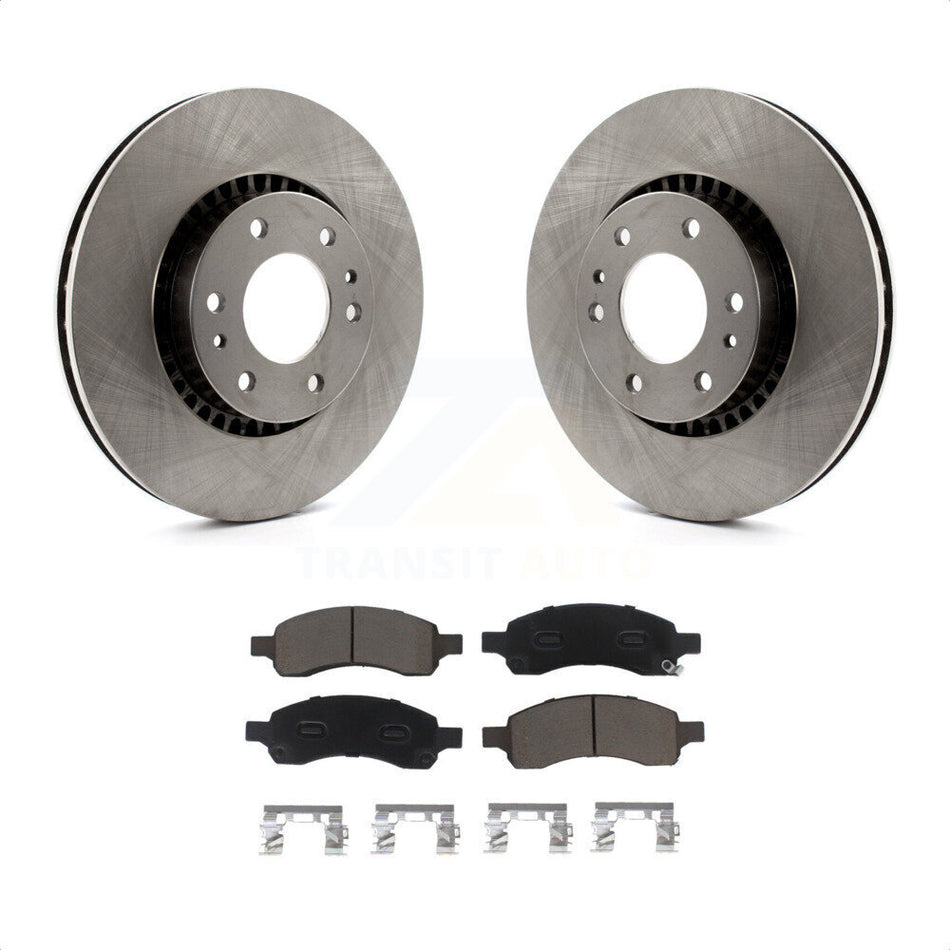 Front Disc Brake Rotors And Ceramic Pads Kit For Chevrolet Trailblazer GMC Envoy EXT XL Buick Rainier Saab 9-7x Isuzu Ascender SSR K8C-100576 by Transit Auto