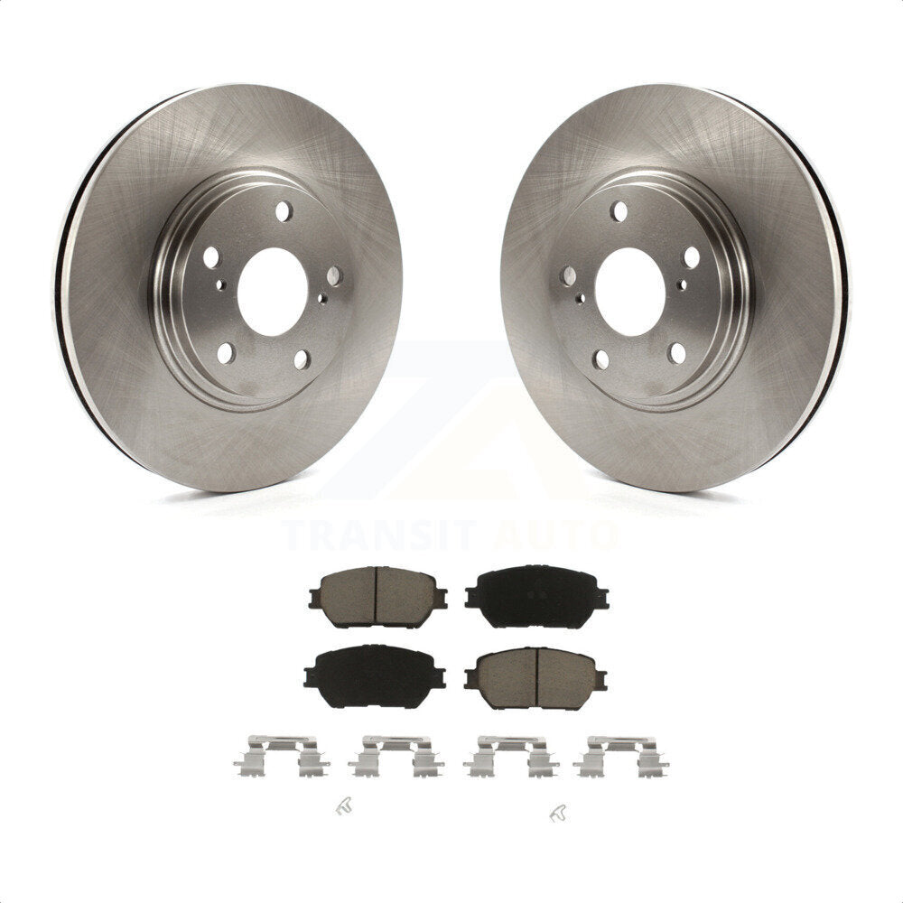 Front Disc Brake Rotors And Ceramic Pads Kit For 2002-2004 Toyota Camry With 296mm Diameter Rotor Stepped Hat Design K8C-100683 by Transit Auto