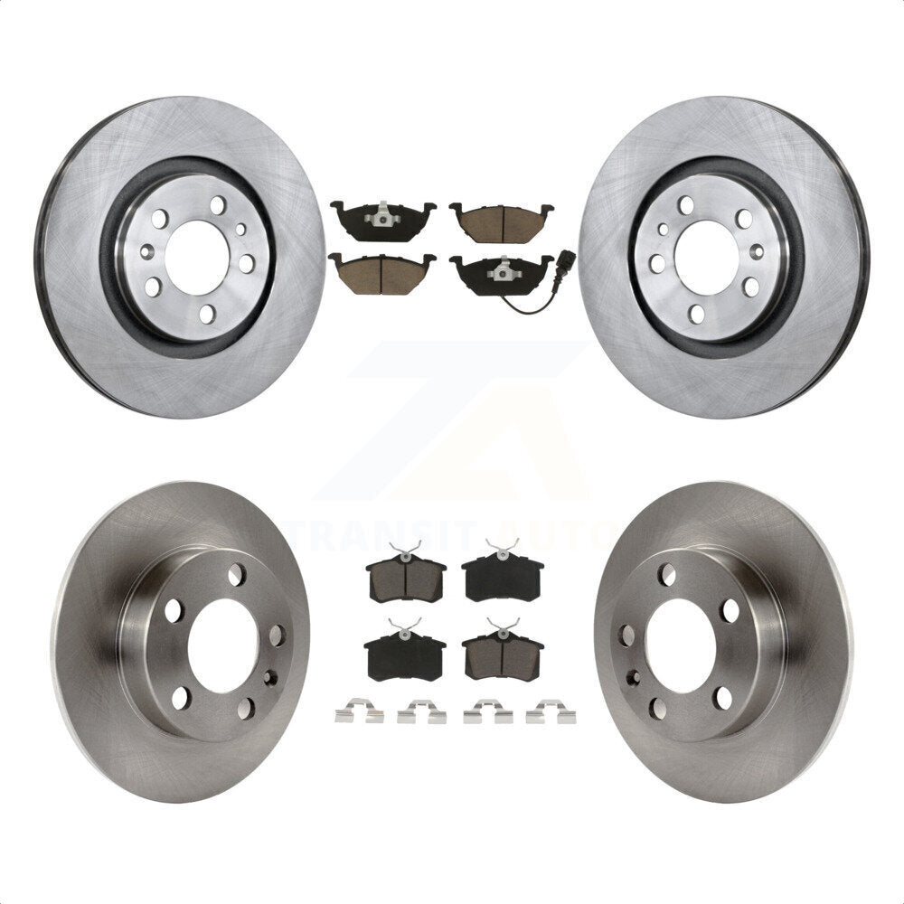 Front Rear Disc Brake Rotors And Ceramic Pads Kit For 2007-2010 Volkswagen Beetle With 280mm Diameter Rotor K8C-100774 by Transit Auto