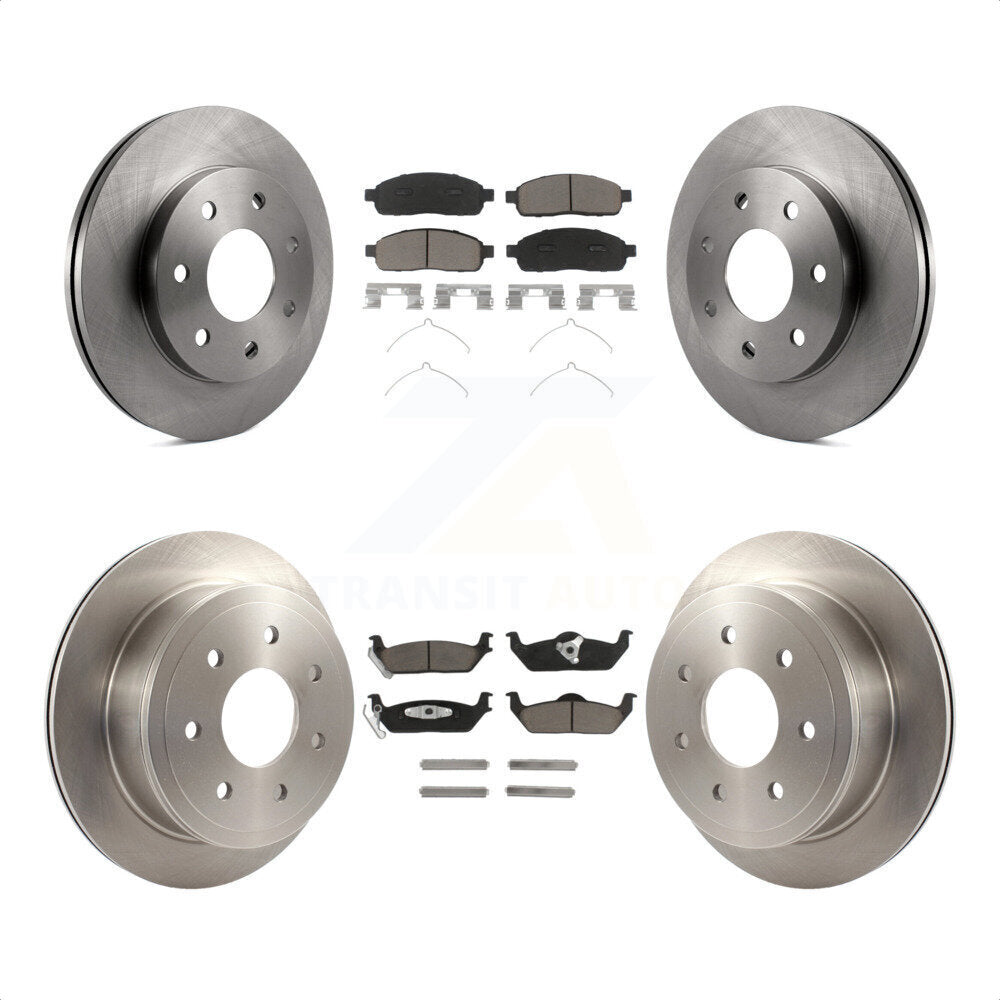 Front Rear Disc Brake Rotors And Ceramic Pads Kit For Ford F-150 Lincoln Mark LT 4WD K8C-100797 by Transit Auto