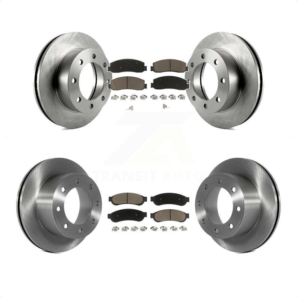 Front Rear Disc Brake Rotors And Ceramic Pads Kit For Ford F-250 Super Duty F-350 4WD K8C-100803 by Transit Auto
