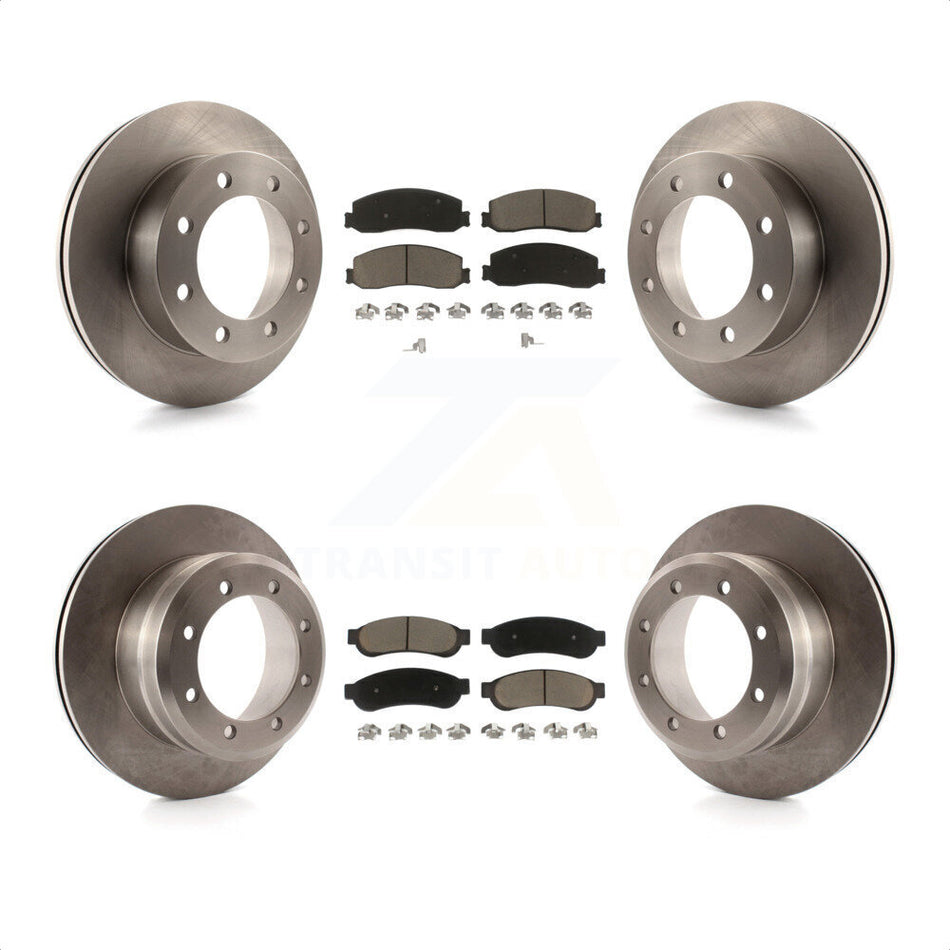 Front Rear Disc Brake Rotors And Ceramic Pads Kit For Ford F-350 Super Duty F-450 K8C-100845 by Transit Auto