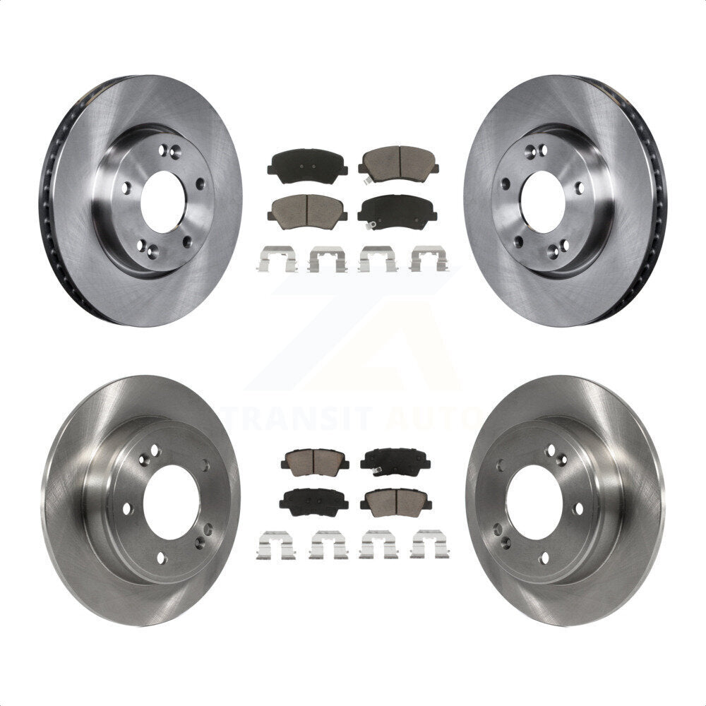 Front Rear Disc Brake Rotors And Ceramic Pads Kit For 2014 Kia Forte5 EX K8C-100869 by Transit Auto