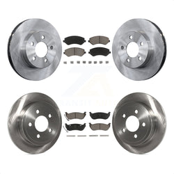 Front Rear Disc Brake Rotors And Ceramic Pads Kit For 2003-2007 Jeep Liberty K8C-100909
