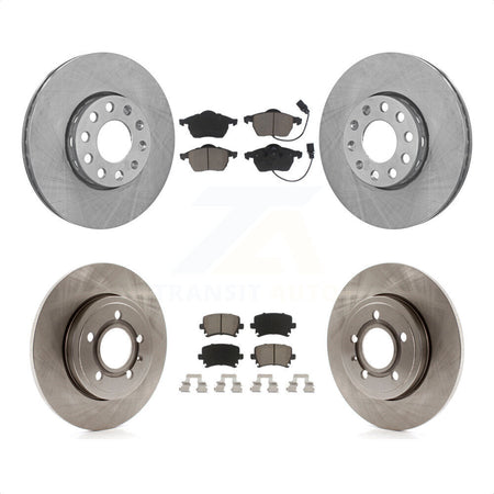 Front Rear Disc Brake Rotors And Ceramic Pads Kit For 2005-2006 Audi A4 Quattro With 288mm Diameter Rotor K8C-100966 by Transit Auto