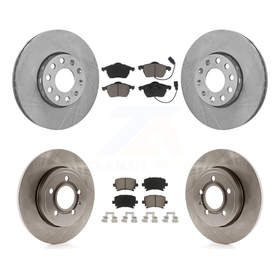 Front Rear Disc Brake Rotors And Ceramic Pads Kit For 2005-2006 Audi A4 Quattro With 288mm Diameter Rotor K8C-100966 by Transit Auto