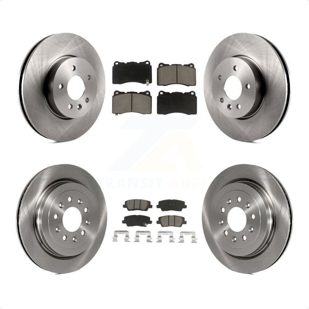 Front Rear Disc Brake Rotors And Ceramic Pads Kit For 2013-2015 Cadillac ATS With 321mm Diameter Rotor K8C-101052 by Transit Auto