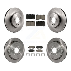 Front Rear Disc Brake Rotors And Ceramic Pads Kit For 2013-2015 Cadillac ATS With 321mm Diameter Rotor K8C-101052