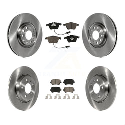 Front Rear Disc Brake Rotors And Ceramic Pads Kit For 2009 Audi A4 Quattro Convertible With 300mm Diameter Rotor K8C-101060