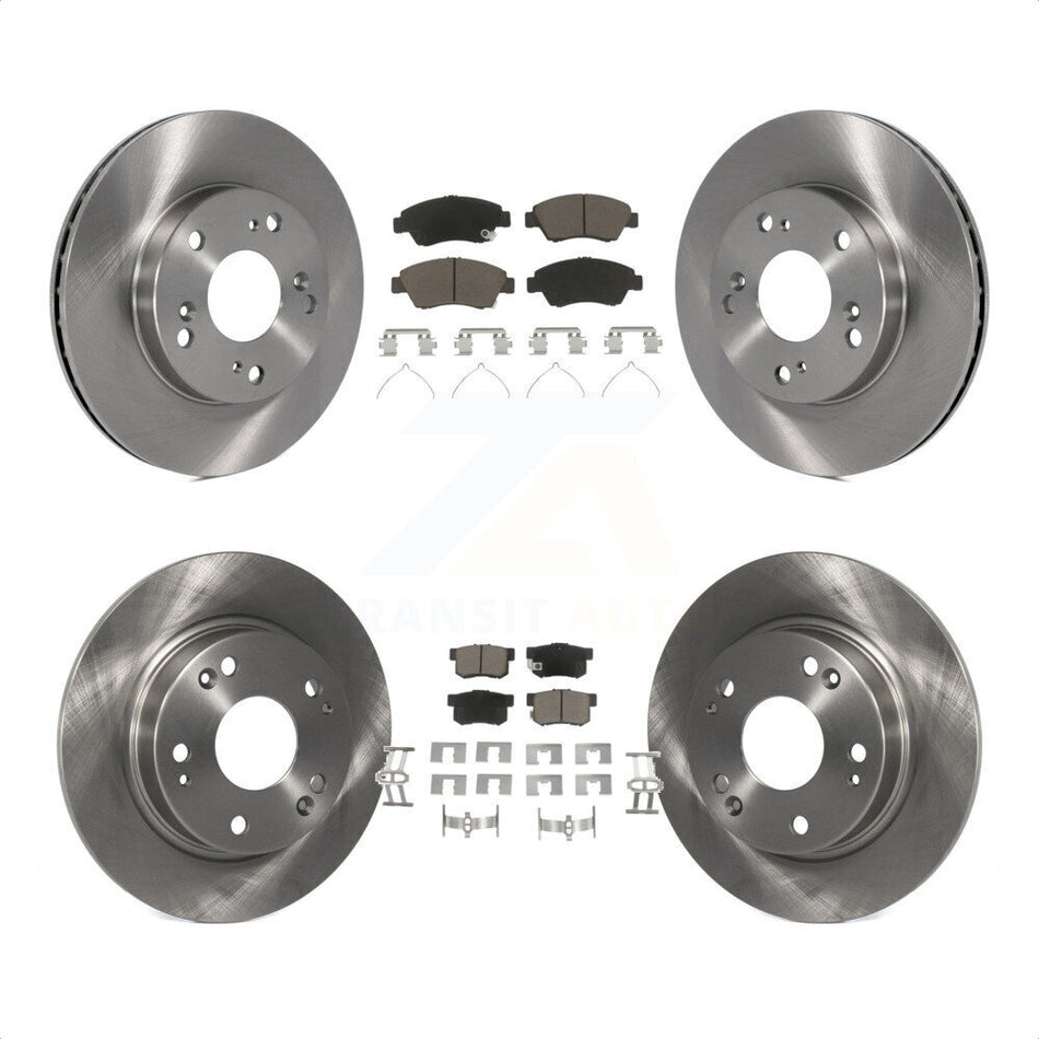 Front Rear Disc Brake Rotors And Ceramic Pads Kit For Honda Civic K8C-101080 by Transit Auto