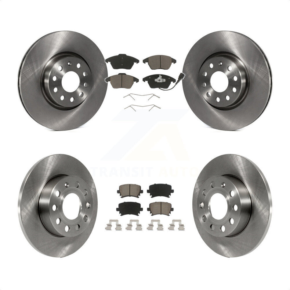 Front Rear Disc Brake Rotors And Ceramic Pads Kit For 2008-2008 Audi A3 Quattro K8C-101114 by Transit Auto