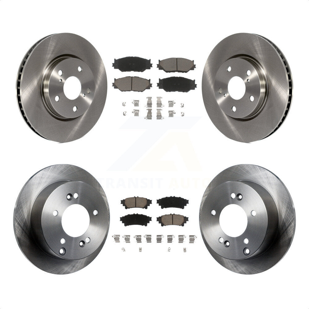 Front Rear Disc Brake Rotors And Ceramic Pads Kit For 2014-2015 Lexus IS250 Base with RWD With F Sport Package K8C-101195 by Transit Auto