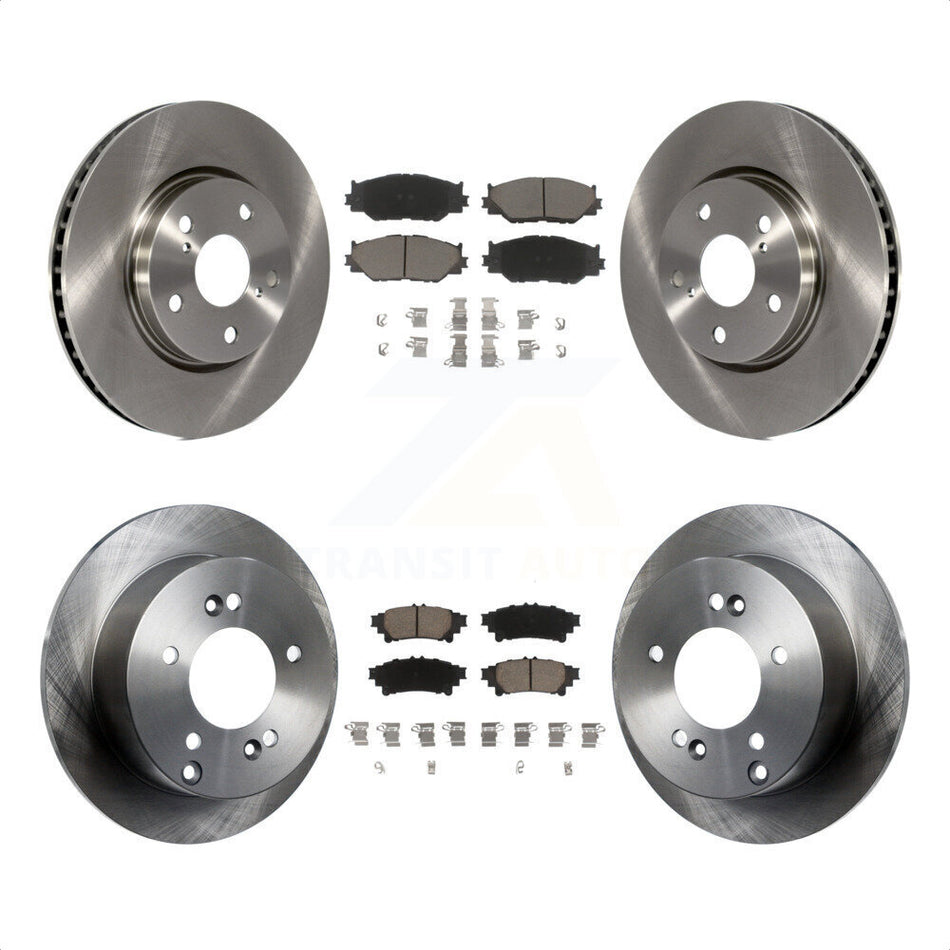 Front Rear Disc Brake Rotors And Ceramic Pads Kit For 2014-2015 Lexus IS250 Base with RWD With F Sport Package K8C-101195 by Transit Auto