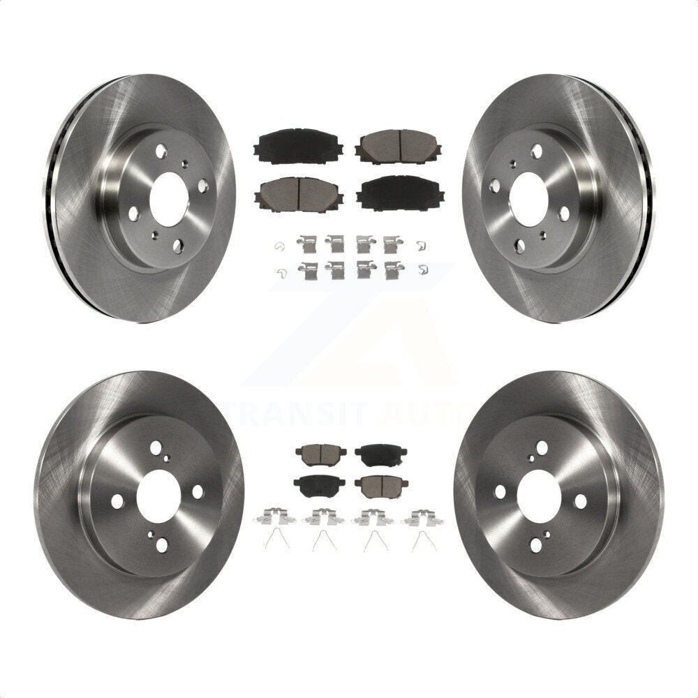 Front Rear Disc Brake Rotors And Ceramic Pads Kit For 2012-2013 Toyota Yaris L LE K8C-101218 by Transit Auto