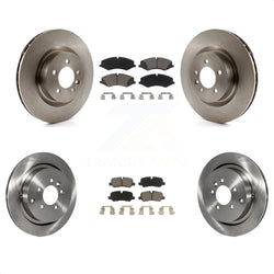 Front Rear Disc Brake Rotors And Ceramic Pads Kit For Land Rover LR4 Range Sport K8C-101231