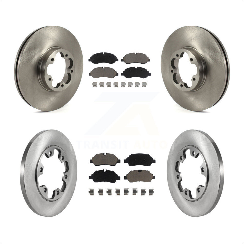 Front Rear Disc Brake Rotors And Ceramic Pads Kit For 2015-2019 Ford Transit-350 HD With 6 Lug Wheels K8C-101236 by Transit Auto