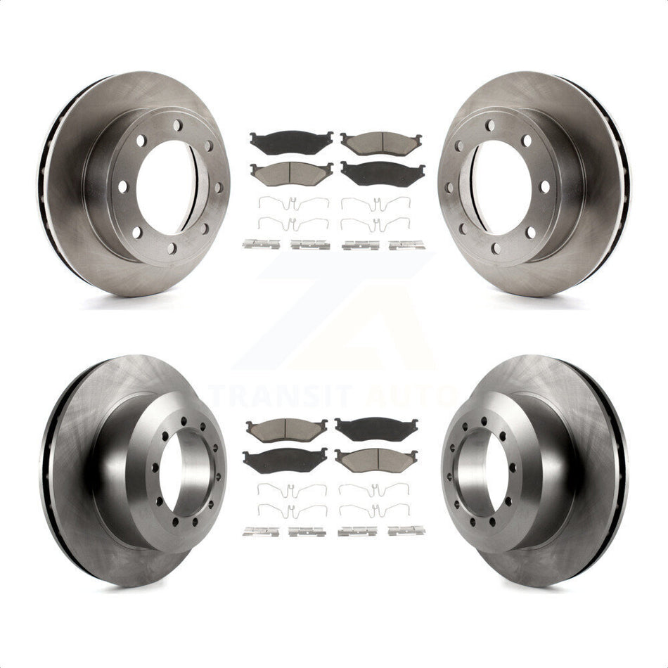 Front Rear Disc Brake Rotors And Ceramic Pads Kit For 1999-1999 Ford F-450 Super Duty F-550 With 13.03" Diameter Rotor To 03/22/99 K8C-101362 by Transit Auto