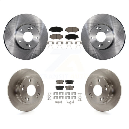 Front Rear Disc Brake Rotors And Ceramic Pads Kit For 2003-2007 Honda Accord 2.4L Excluding Vehicles Built Canadian Market K8C-101371 by Transit Auto