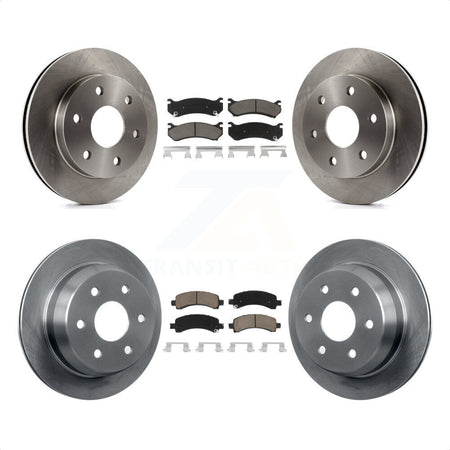 Front Rear Disc Brake Rotors And Ceramic Pads Kit For 2002 Chevrolet Avalanche 1500 With Single Piston Caliper 325mm Diameter Rotor K8C-101516 by Transit Auto