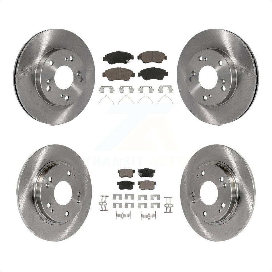 Front Rear Disc Brake Rotors And Ceramic Pads Kit For 2011-2015 Honda CR-Z K8C-101529 by Transit Auto