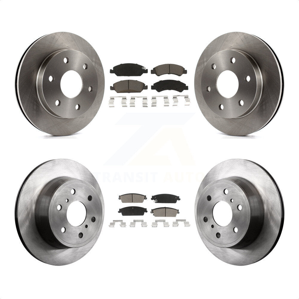 Front Rear Disc Brake Rotors And Ceramic Pads Kit For 2007 GMC Sierra 1500 rear brakes K8C-101616 by Transit Auto