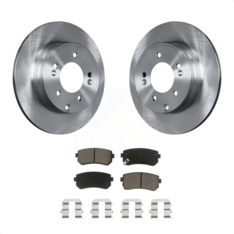 Rear Disc Brake Rotors And Ceramic Pads Kit For Hyundai Sonata Tucson Kia Cadenza K8C-101662 by Transit Auto