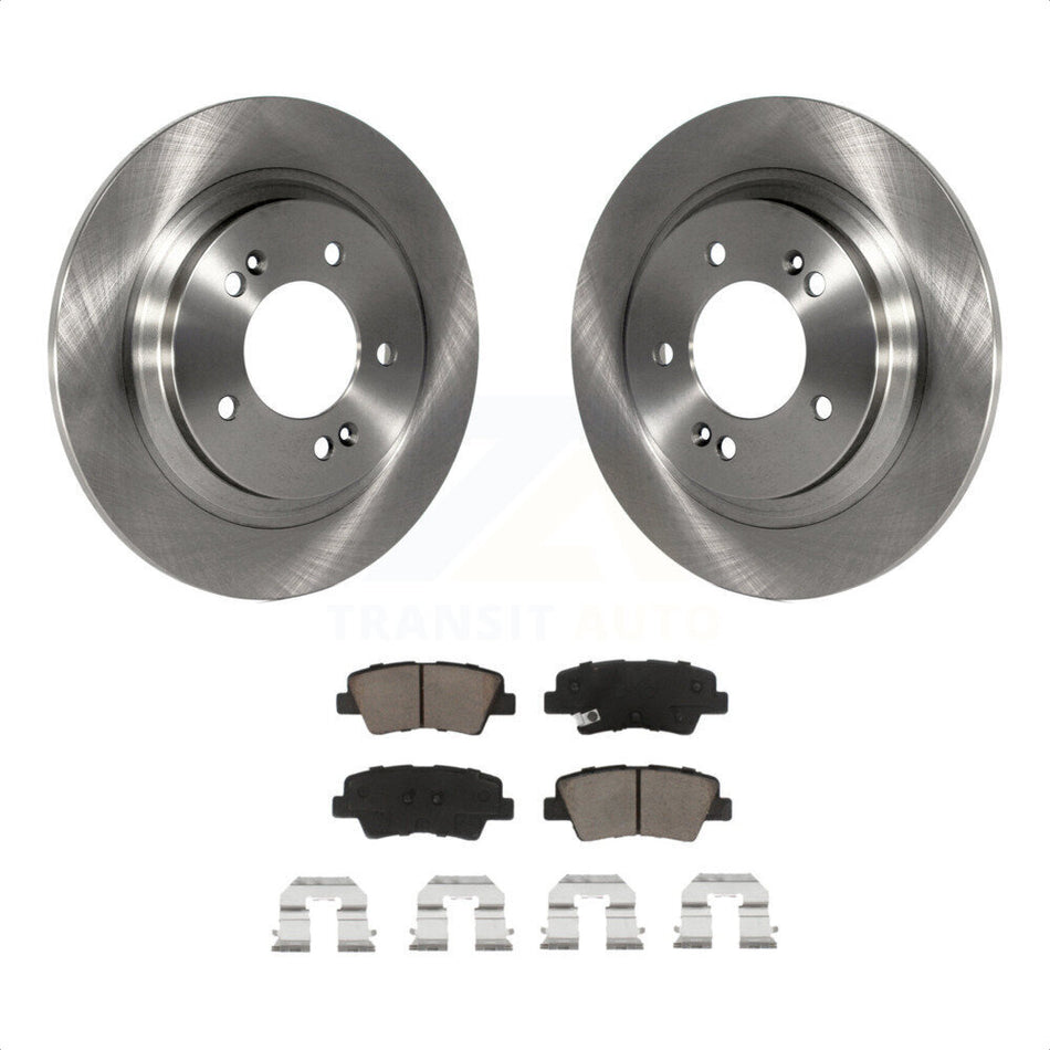 Rear Disc Brake Rotors And Ceramic Pads Kit For Kia Optima Hyundai Sonata Soul EV K8C-101663 by Transit Auto