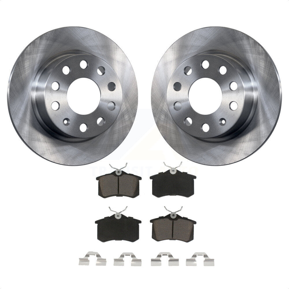 Rear Disc Brake Rotors And Ceramic Pads Kit For 2011 Volkswagen Jetta With 253mm Diameter Rotor K8C-101693 by Transit Auto