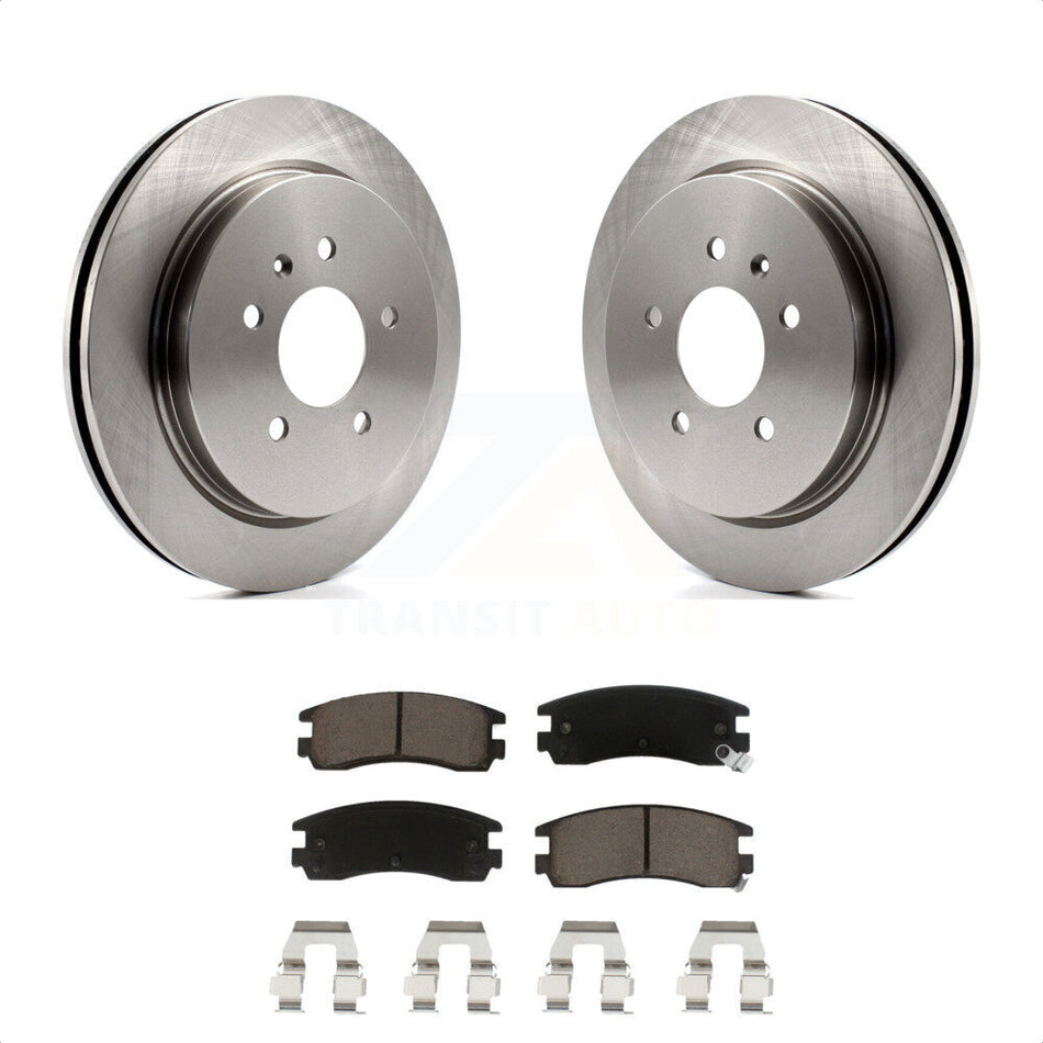 Rear Disc Brake Rotors And Ceramic Pads Kit For 2003-2004 Cadillac Seville With Vented Rotor K8C-101725 by Transit Auto