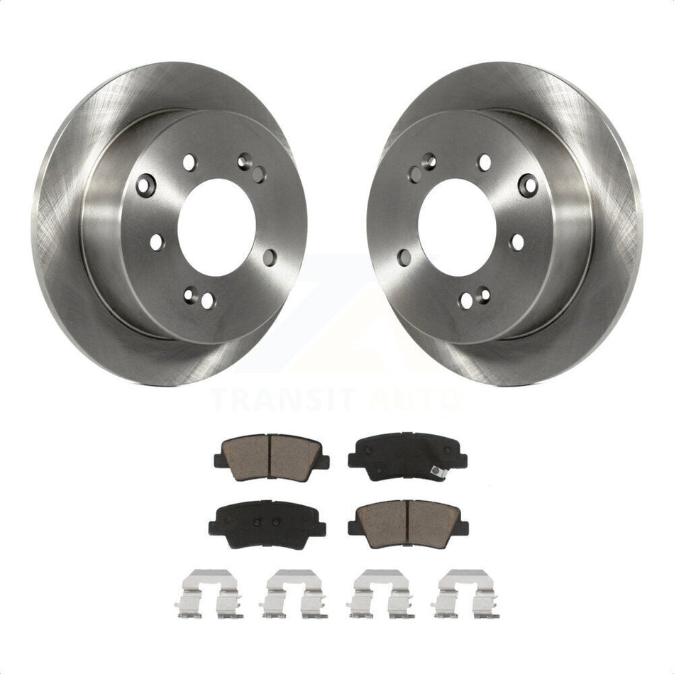 Rear Disc Brake Rotors And Ceramic Pads Kit For 2010-2013 Kia Soul K8C-101958 by Transit Auto