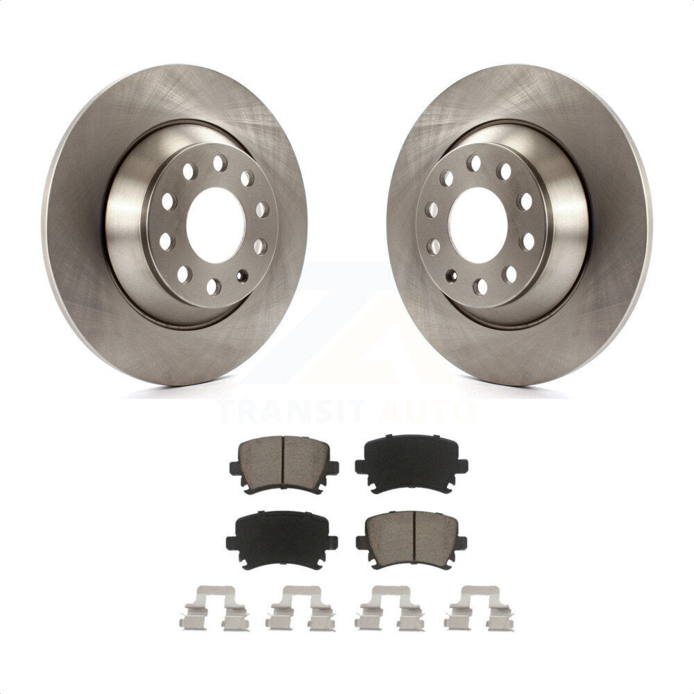 Rear Disc Brake Rotors And Ceramic Pads Kit For Audi A6 Quattro With 302mm Diameter Rotor K8C-102005 by Transit Auto