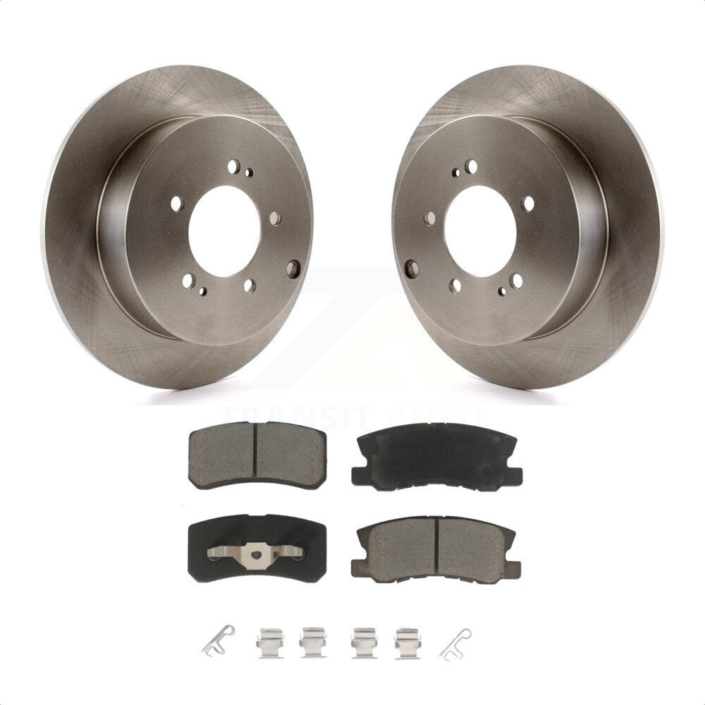 Rear Disc Brake Rotors And Ceramic Pads Kit For Mitsubishi Lancer Outlander K8C-102015 by Transit Auto