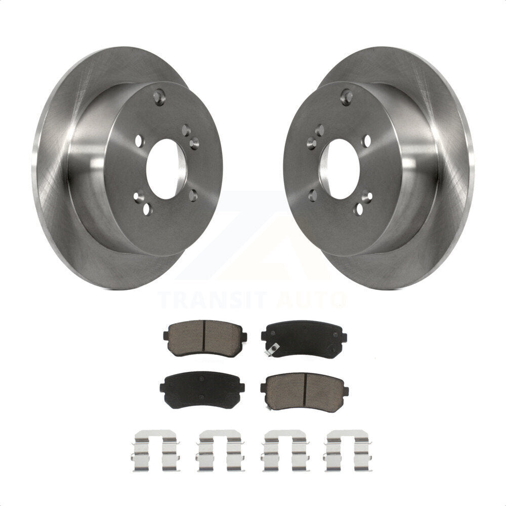 Rear Disc Brake Rotors And Ceramic Pads Kit For 2006-2010 Hyundai Accent Kia Rio Rio5 K8C-102069 by Transit Auto