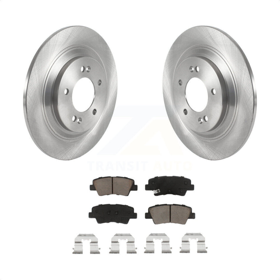 Rear Disc Brake Rotors And Ceramic Pads Kit For 2017 Kia Cadenza Limited Technology With Electric Parking K8C-102136 by Transit Auto