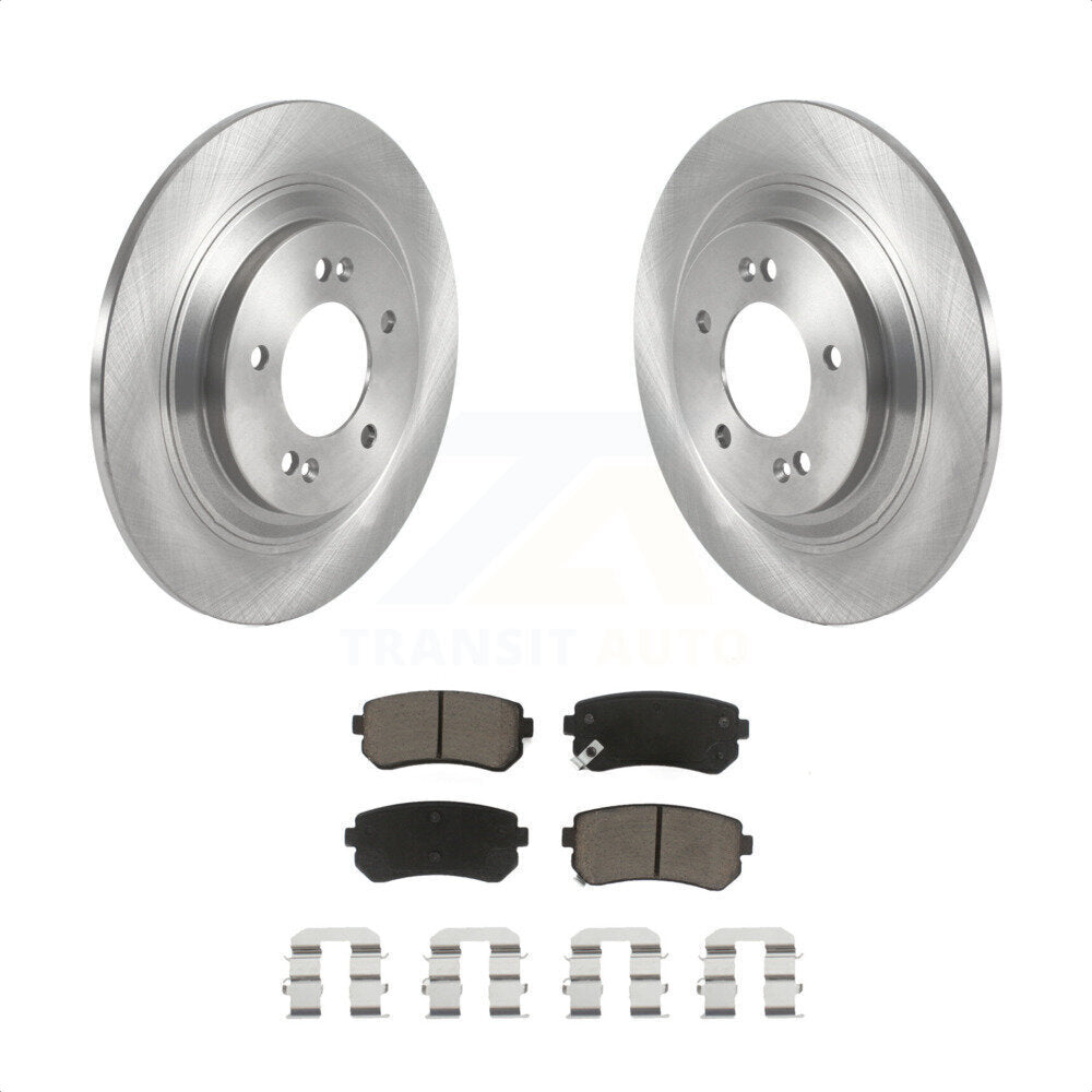 Rear Disc Brake Rotors And Ceramic Pads Kit For 2017 Kia Cadenza Limited Technology With Manual Parking K8C-102137 by Transit Auto