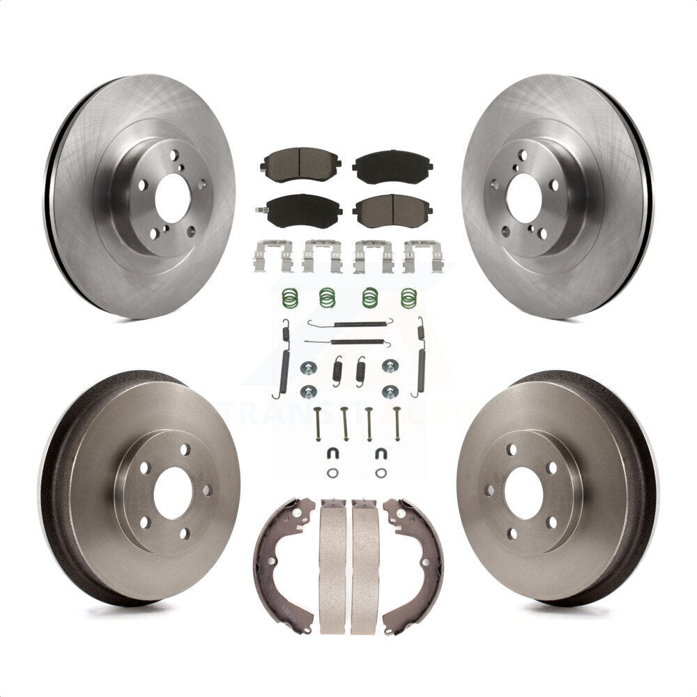 Front Rear Disc Brake Rotors Ceramic Pads And Drum Kit (7Pc) For Subaru Forester Impreza K8C-102212 by Transit Auto