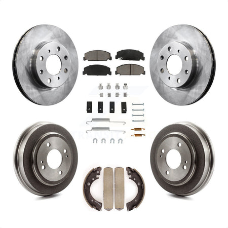 Front Rear Disc Brake Rotors Ceramic Pads And Drum Kit (7Pc) For Honda Civic K8C-102259 by Transit Auto