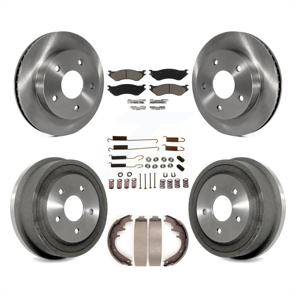 Front Rear Disc Brake Rotors Ceramic Pads And Drum Kit (7Pc) For 2000-2001 Dodge Ram 1500 RWD K8C-102272 by Transit Auto