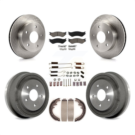 Front Rear Disc Brake Rotors Ceramic Pads And Drum Kit (7Pc) For 2000-2001 Dodge Ram 1500 4WD K8C-102273 by Transit Auto