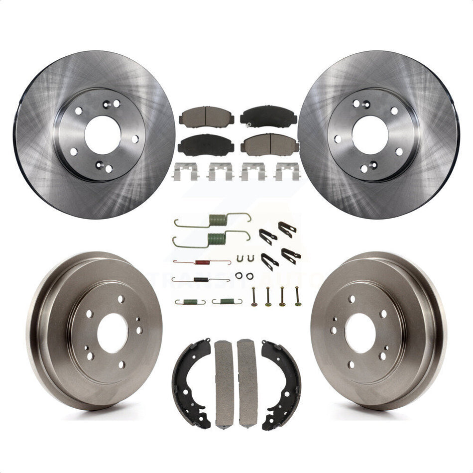 Front Rear Disc Brake Rotors Ceramic Pads And Drum Kit (7Pc) For Honda Accord Civic K8C-102275 by Transit Auto