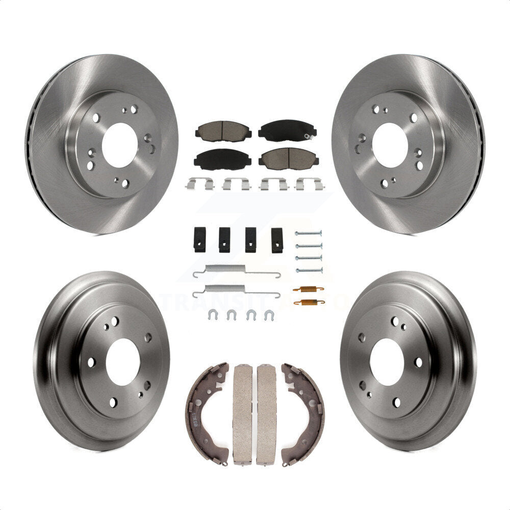 Front Rear Disc Brake Rotors Ceramic Pads And Drum Kit (7Pc) For Honda Civic K8C-102276 by Transit Auto