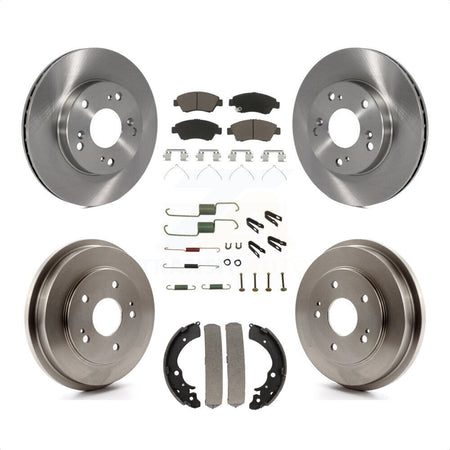 Front Rear Disc Brake Rotors Ceramic Pads And Drum Kit (7Pc) For 2006-2008 Honda Civic Hybrid K8C-102277 by Transit Auto